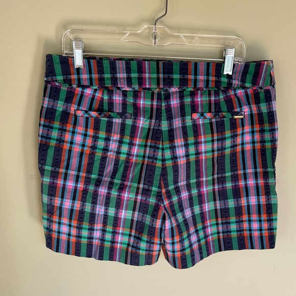 Anne Klein Pink Blue Green Plaid Women's Shorts Size 14 - Picture 2 of 9